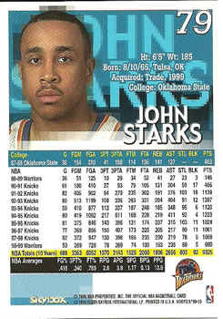 1999-00 Hoops #79 John Starks Back