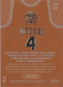 2003-04 Topps Jersey Edition - Copper #CW Chris Webber Back
