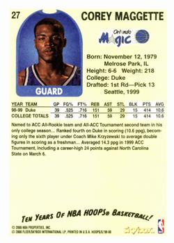 1999-00 Hoops Decade #27 Corey Maggette Back