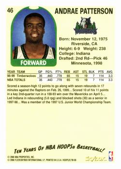 1999-00 Hoops Decade #46 Andrae Patterson Back