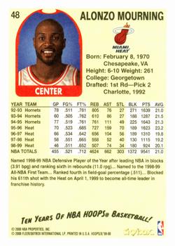 1999-00 Hoops Decade #48 Alonzo Mourning Back