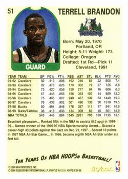 1999-00 Hoops Decade #51 Terrell Brandon Back