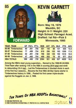 1999-00 Hoops Decade #85 Kevin Garnett Back