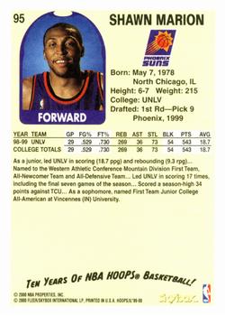 1999-00 Hoops Decade #95 Shawn Marion Back