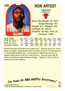 1999-00 Hoops Decade #109 Ron Artest Back