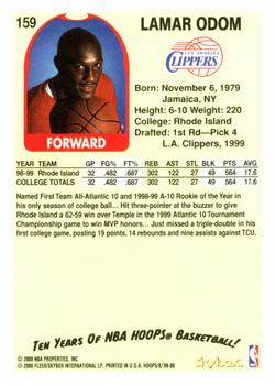 1999-00 Hoops Decade #159 Lamar Odom Back