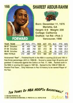 1999-00 Hoops Decade #166 Shareef Abdur-Rahim Back