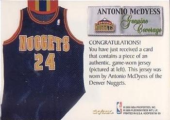 1999-00 Hoops Decade - Genuine Coverage #NNO Antonio McDyess Back