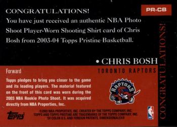 2003-04 Topps Pristine - Recruit Relics #PR-CB Chris Bosh Back