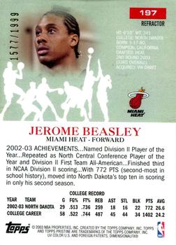2003-04 Topps Pristine - Refractors #197 Jerome Beasley Back