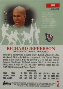 2003-04 Topps Pristine - Refractors #88 Richard Jefferson Back