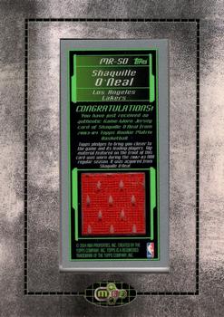 2003-04 Topps Rookie Matrix - Mini Relics #MR-SO Shaquille O'Neal Back