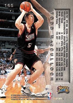 1999-00 Metal #165 Todd MacCulloch Back