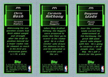 2003-04 Topps Rookie Matrix - Promos #PP1 Dwyane Wade / Carmelo Anthony / Chris Bosh Back