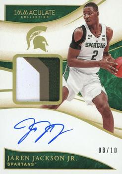 2020 Panini Immaculate Collection Collegiate - Immaculate Signature Patches Gold #IS-JJ Jaren Jackson Jr. Front