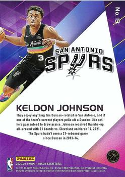 2020-21 Panini Recon #13 Keldon Johnson Back