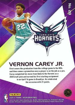 2020-21 Panini Recon #28 Vernon Carey Jr. Back