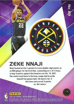2020-21 Panini Recon #89 Zeke Nnaji Back