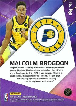 2020-21 Panini Recon #105 Malcolm Brogdon Back