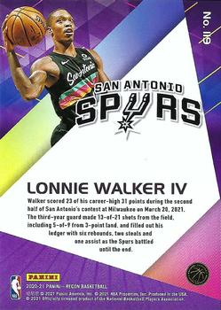 2020-21 Panini Recon #119 Lonnie Walker IV Back