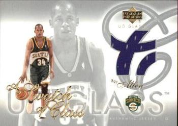 2003-04 UD Glass - Swatch of Class #SC-RA Ray Allen Front