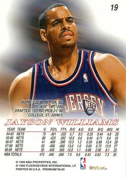 1999-00 SkyBox Premium #19 Jayson Williams Back