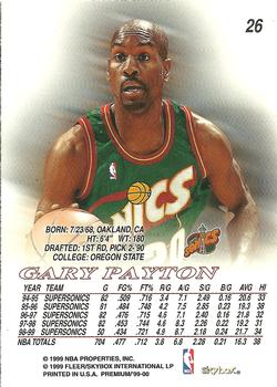 1999-00 SkyBox Premium #26 Gary Payton Back