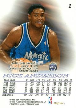 1999-00 SkyBox Premium #2 Nick Anderson Back
