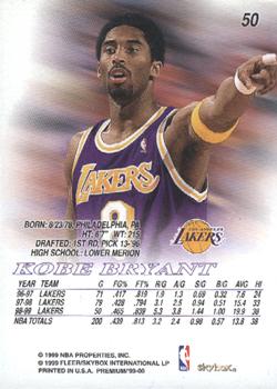 1999-00 SkyBox Premium #50 Kobe Bryant Back