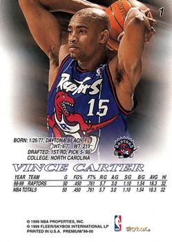 1999-00 SkyBox Premium #1 Vince Carter Back