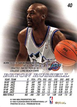 1999-00 SkyBox Premium #40 Bryon Russell Back