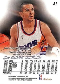 1999-00 SkyBox Premium #81 Jason Kidd Back