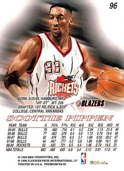 1999-00 SkyBox Premium #96 Scottie Pippen Back