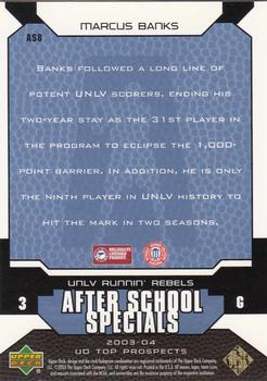 2003 UD Top Prospects - After School Specials #AS8 Marcus Banks Back