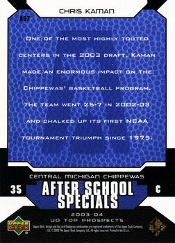 2003 UD Top Prospects - After School Specials #AS7 Chris Kaman Back