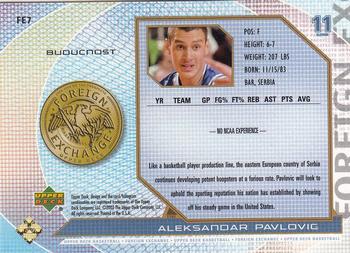 2003 UD Top Prospects - Foreign Exchange #FE7 Aleksandar Pavlovic Back