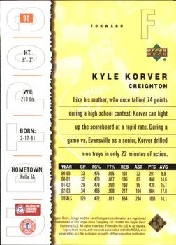 2003 UD Top Prospects - Gold Collection #30 Kyle Korver Back