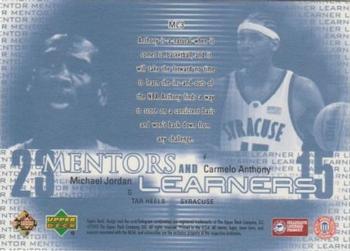 2003 UD Top Prospects - Mentors and Learners #ML3 Michael Jordan / Carmelo Anthony Back