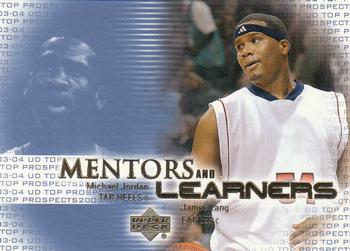 2003 UD Top Prospects - Mentors and Learners #ML6 Michael Jordan / James Lang Front