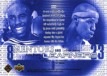 2003 UD Top Prospects - Mentors and Learners #ML5 Kobe Byrant / LeBron James Back