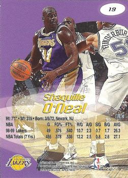 1999-00 SkyBox Apex #19 Shaquille O'Neal Back