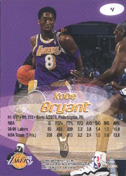 1999-00 SkyBox Apex #4 Kobe Bryant Back