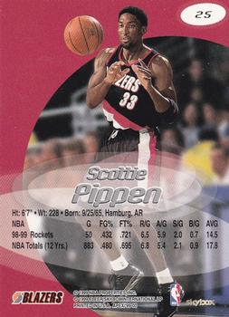 1999-00 SkyBox Apex #25 Scottie Pippen Back