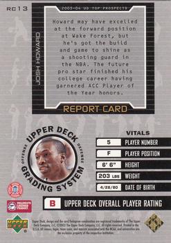2003 UD Top Prospects - Report Card #RC13 Josh Howard Back
