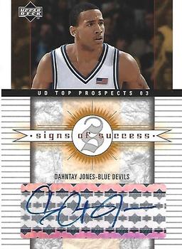 2003 UD Top Prospects - Signs of Success #SS-DJ Dahntay Jones Front