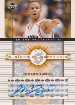 2003 UD Top Prospects - Signs of Success #SS-JG Jason Gardner Front