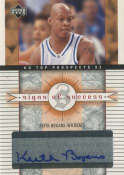 2003 UD Top Prospects - Signs of Success #SS-KB Keith Bogans Front