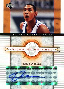 2003 UD Top Prospects - Signs of Success #SS-BD Boris Diaw Front