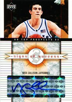 2003 UD Top Prospects - Signs of Success #SS-NC Nick Collison Front