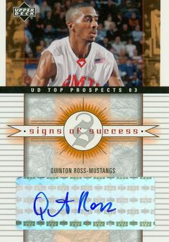 2003 UD Top Prospects - Signs of Success #SS-QR Quinton Ross Front